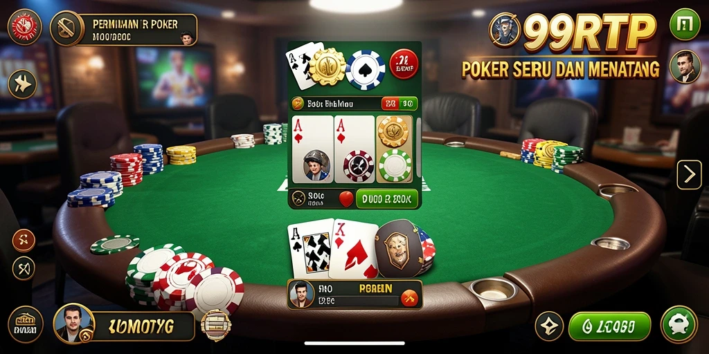 Tampilan gameplay Poker yang seru di aplikasi 99RTP.