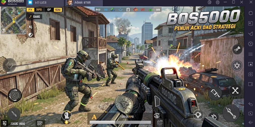 Screenshot gameplay <strong>BOS5000</strong> yang menampilkan aksi pertempuran yang seru.