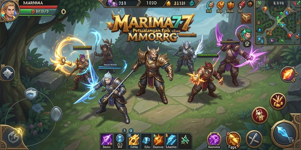 Tangkapan layar menampilkan aksi seru dalam gameplay MMORPG MARIMA77.