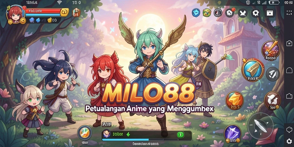 Screenshot menunjukkan aksi pertarungan seru dalam game Anime.