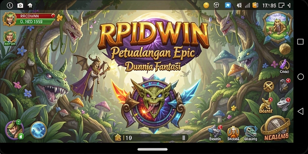 Screenshot RPIDWIN menampilkan karakter dan pertempuran yang mendebarkan.